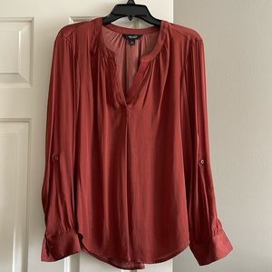 Satin top with roll up sleeves